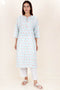 Cotton Kurta Pant Set With Dupatta In Block Print