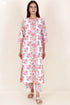 Cambric Cotton Kurta Pant Set With Dupatta In Block Print