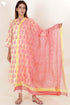 Bizzy Lizzy Kurta Pant Set With Dupatta In Block Print
