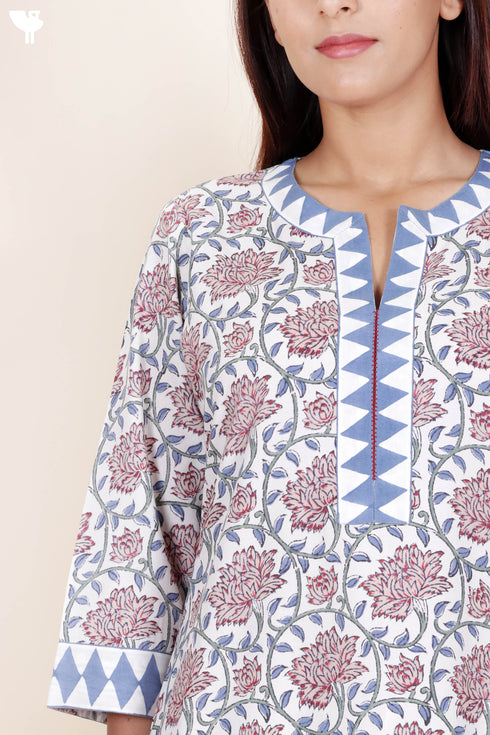 Bizzy Lizzy Kurta Pant Set With Dupatta In Block Print