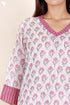 Kota Doria Kurta Pant Set With Dupatta In Block Print