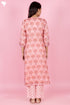 Kota Doria Kurta Pant Set With Dupatta In Block Print