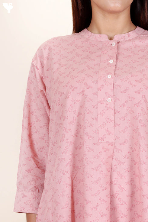 Cotton Kurta And Pant Set In Block Print