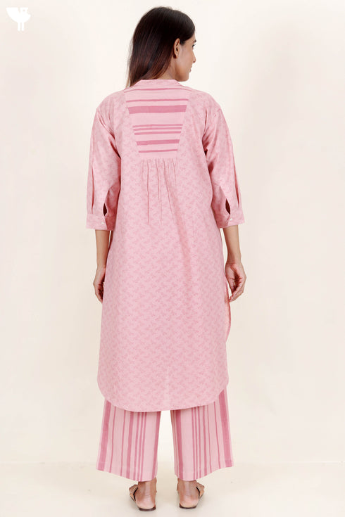 Cotton Kurta And Pant Set In Block Print