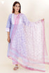 Cotton Kurta And Pant Set With Dupatta In Block Print