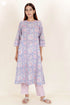 Mulmul Kurta Pant Set With Dupatta In Block Print
