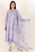 Mulmul Kurta Pant Set With Dupatta In Block Print