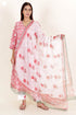 Cotton Kurta And Pant Set With Dupatta In Block Print