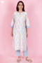 Chanderi Silk Kurta Pant And Dupatta Set In Block Print