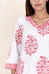 Cambric Cotton Kurta And Pant Set With Block Print
