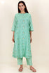 Chanderi Silk Kurta Pant And Dupatta Set In Block Print