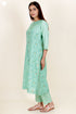 Chanderi Silk Kurta Pant And Dupatta Set In Block Print