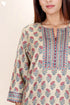 Tussar Cotton Kurta Pant And Dupatta Set In Block Print