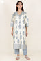 Tussar Cotton Kurta Pant And Dupatta Set In Block Print