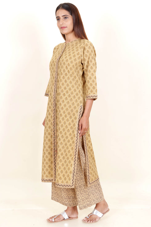Khaadi Cotton Kurta And Pant Set With Block Print