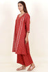 Cambric Cotton Kurta And Pant Set With Block Print