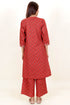 Cambric Cotton Kurta And Pant Set With Block Print