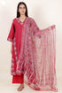 Khaadi Cotton Kurta And Pant Set With Kota Doria Dupatta Block Print