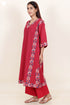 Khaadi Cotton Kurta And Pant Set With Kota Doria Dupatta Block Print