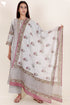 Chanderi Silk Kurta Pant And Dupatta Set In Block Print