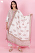 Chanderi Silk Kurta Pant And Dupatta Set In Block Print