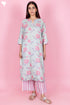 Kota Doria Kurta Pant Set With Dupatta In Block Print