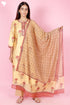 Tussar Cotton Kurta Pant And Dupatta Set In Floral Block Print