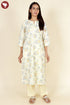 Terry Voile Kurta Pant With Dupatta In Floral Block Print
