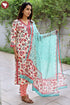Bizzy Lizzy Kurta Pant With Dupatta In Floral Block Print