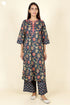 Cambric Cotton Kurta And Pant Set In Floral Print