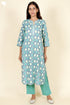Bizzy Lizzy Kurta Pant Set With Kota Dupatta In Block Print