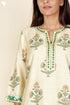 Tussar Cotton Kurta Pant And Dupatta Set In Block Print