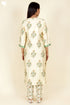 Tussar Cotton Kurta Pant And Dupatta Set In Block Print