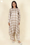 Rayon Twill Taupe Kurta and Pant Set With Block Print
