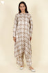 Rayon Twill Taupe Kurta and Pant Set With Block Print