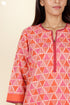 Cambric Cotton Kurta And Pant Set In Block Print