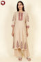 Chanderi Silk Kurta Pant With Dupatta In Embroidery and Floral Block Print