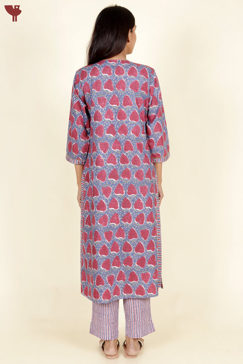 Bizzy Lizzy Kurta Pant With Dupatta In Block Print