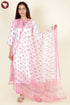 Cambric Cotton Kurta Pant With Dupatta In Floral Block Print