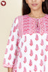 Cambric Cotton Kurta Pant With Dupatta In Floral Block Print