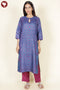 Tussar Kurta Pant With Dupatta In Block Print