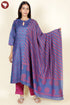 Tussar Kurta Pant With Dupatta In Block Print
