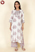 Chanderi Silk Kurta Pant With Dupatta In Floral Block Print