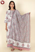 Chanderi Silk Kurta Pant With Dupatta In Floral Block Print