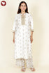 Chanderi Silk Ivory K urta Pant With Dupatta In Gota Patti