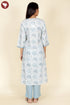 Cambric Cotton Kurta And Pant Set In Floral Block Print