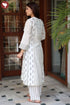 Chanderi Silk Kurta Pant With Dupatta In Floral Block Print