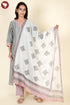 Chanderi Silk Kurta Pant With Dupatta In Floral Block Print
