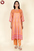 Tussar Cotton Kurta And Pant Set In Floral Block Print