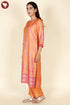 Tussar Cotton Kurta And Pant Set In Floral Block Print
